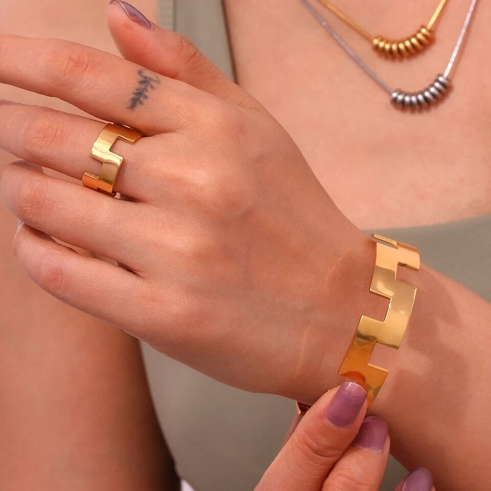 The Geo Set - Bracelet and Ring