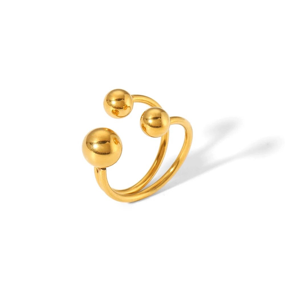 Trio Spherical Accented Rings